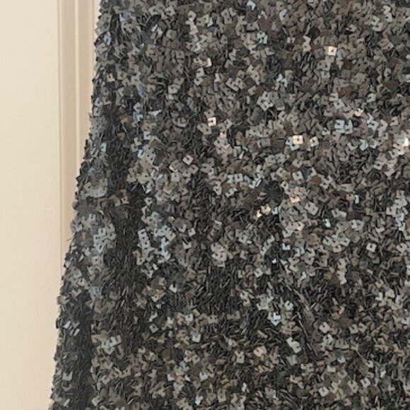 Theia Couture Black Mini Sequin Spaghetti Strap Dress– Sz 2 - Picture 5 of 9